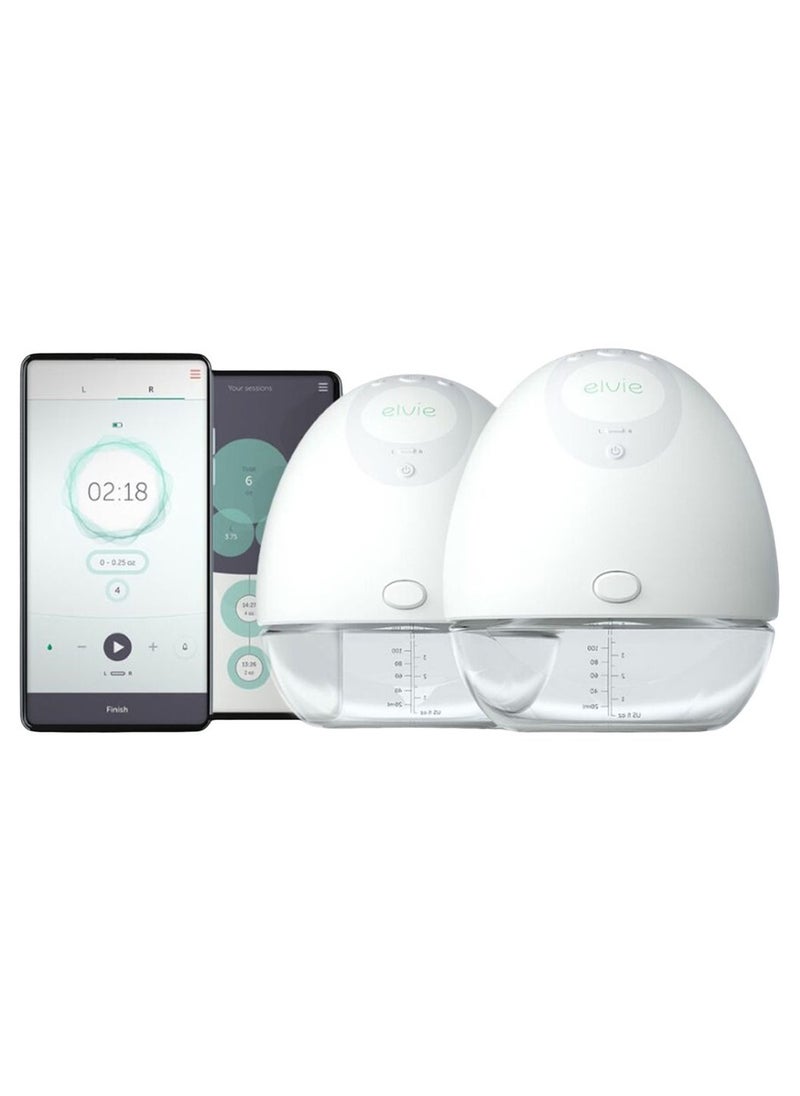 elvie - Hands Free Discreet Portable Wearable Double Electric Breast Pump With App - The Smallest, Quietest Electric Breast Pump, 24MM/28MM, Breast Shields Included - Image 1