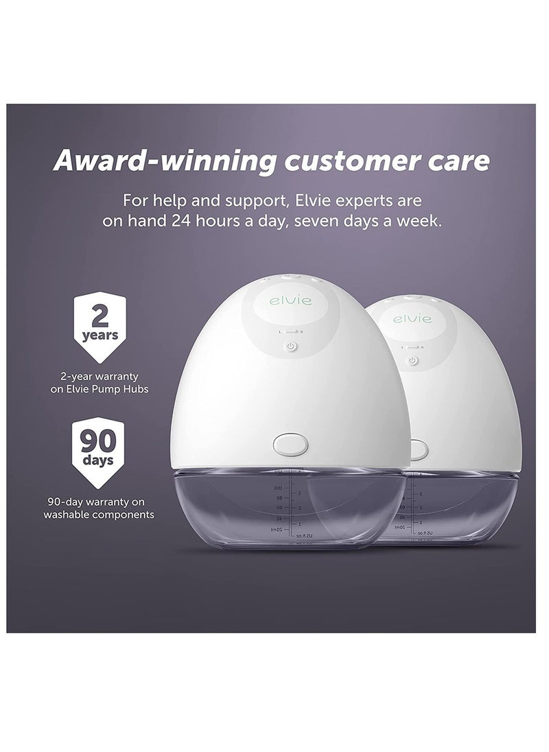 elvie - Hands Free Discreet Portable Wearable Double Electric Breast Pump With App - The Smallest, Quietest Electric Breast Pump, 24MM/28MM, Breast Shields Included - Image 1