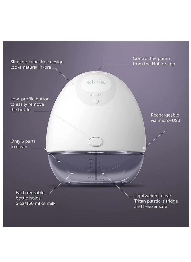 elvie - Hands Free Discreet Portable Wearable Double Electric Breast Pump With App - The Smallest, Quietest Electric Breast Pump, 24MM/28MM, Breast Shields Included - Image 1