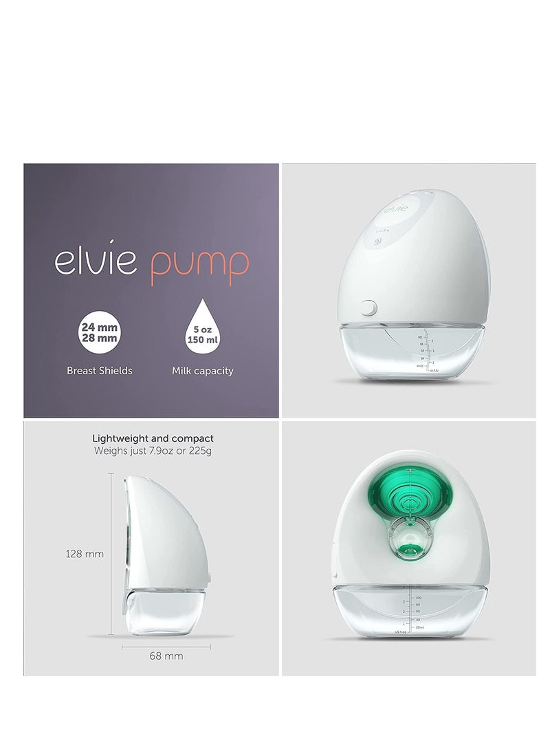 elvie - Hands Free Discreet Portable Wearable Double Electric Breast Pump With App - The Smallest, Quietest Electric Breast Pump, 24MM/28MM, Breast Shields Included - Image 1