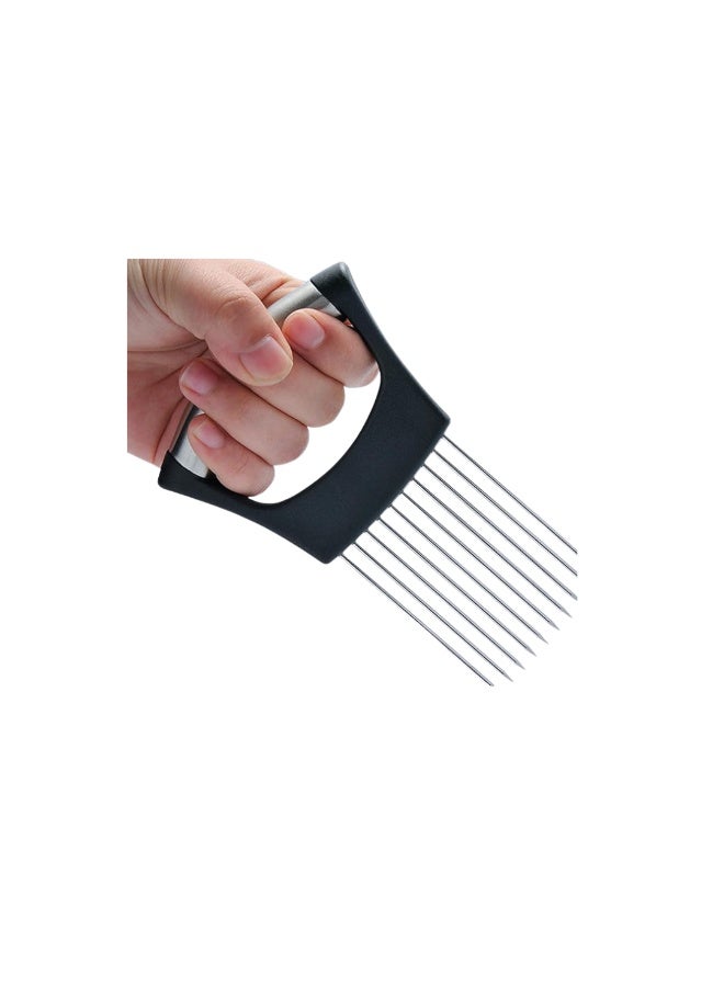 Desselan Stainless Steel Onion Holder & Slicer Cutter – Multi-Purpose Vegetable, Fruit & Meat Slicing Tool for Kitchen - Image 1