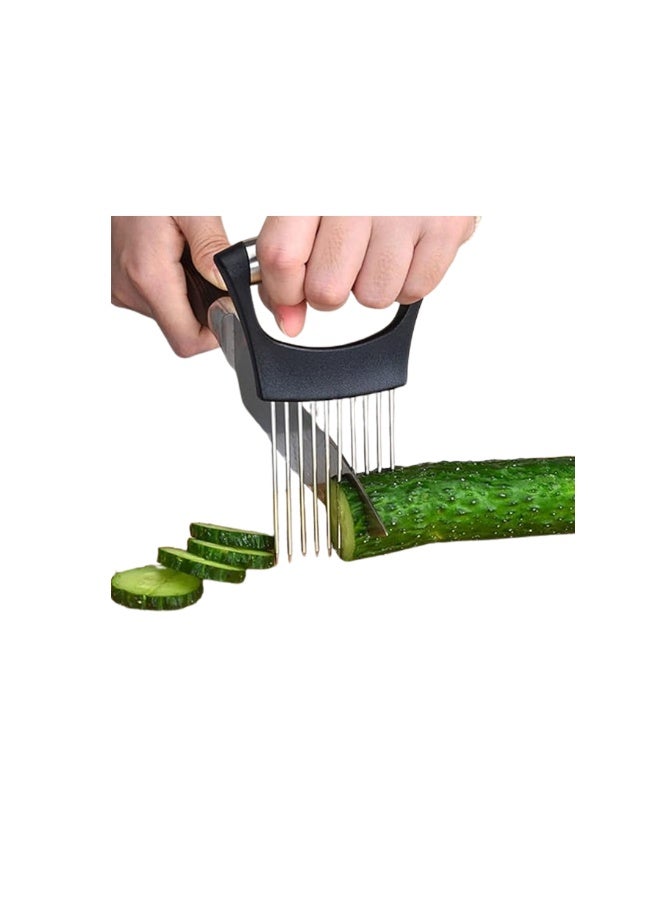 Desselan Stainless Steel Onion Holder & Slicer Cutter – Multi-Purpose Vegetable, Fruit & Meat Slicing Tool for Kitchen - Image 3