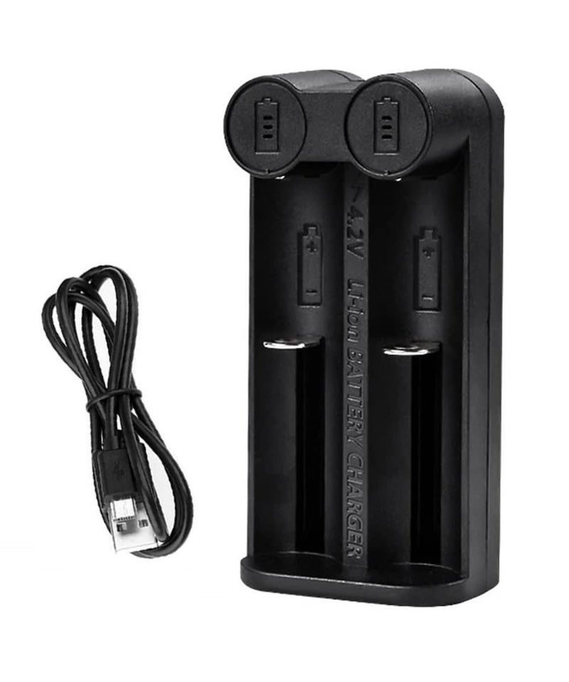 amiciSmart Intelligent Battery Charger, Dual Slot Charger for 21700 20700 26650 18650 18490 16340 14500 10400 Rechargeable Batteries - Image 1