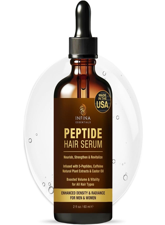 INFINA ESSENTIALS Peptide Hair Serum for Hair Growth Men & Women - Copper Peptides for Hair Growth - Caffeine Hair Growth Serum for Hair Thinning & Loss - Multi Peptide Serum for Hair Density 2 fl oz - Image 1