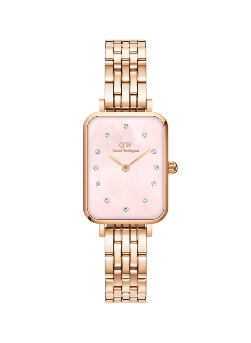 DANIEL WELLINGTON Women Quadro Lumine 5-Link Melrose Quartz Rose Gold Stainless Steel Watch DW00100621 - 20mm - Image 1