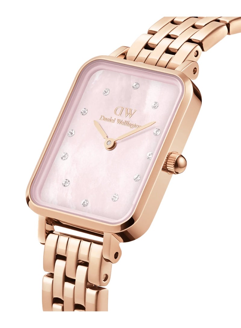 DANIEL WELLINGTON Women Quadro Lumine 5-Link Melrose Quartz Rose Gold Stainless Steel Watch DW00100621 - 20mm - Image 2