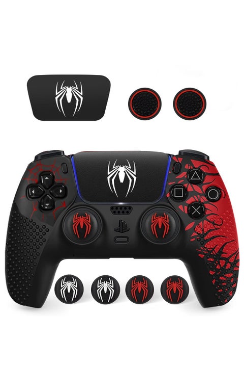 Upgrade Ps5 Controller Skin, Ps5 Controller Accessories, 6 Pcs Thumb Grip Gaps with Touch Pad Sticker, Soft Silicone Grip Cover for PlayStation 5 DualSense Control