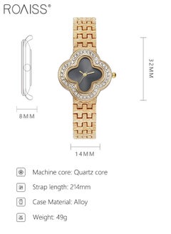 roaiss 2PCS Women's Alloy Strap Bracelet Watch Set Analog Display Flower Dial Quartz Watch with Heart Bracelet Decorated with Pearl Elegant Watch Set as Gift for Ladies  - Image 4