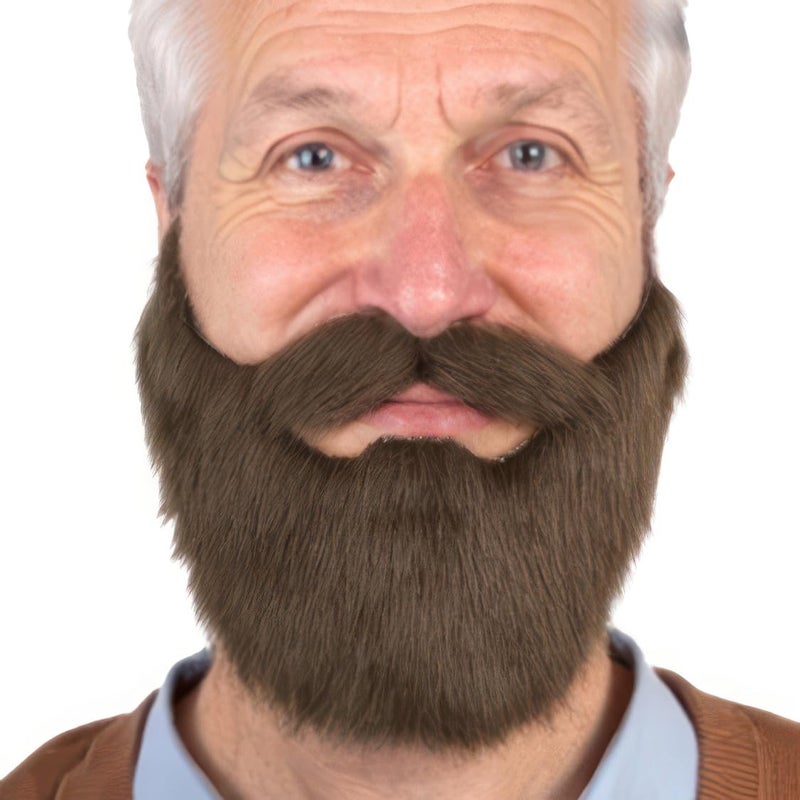 Honcloud Fake Beard with Adjustable Band, Fits Costume Matching for Halloween Parties(Brown) - Image 1