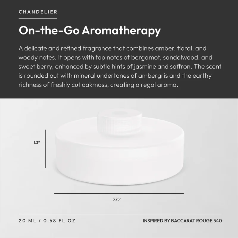 Aroma360  Smart Car Diffuser Oil - Chandelier- Air Freshener Cartridge - Bergamot , Sweet Berry & Oakmoss - Essential Oils - Cars, Trucks, SUVs, RVs & More  | Best Price UAE