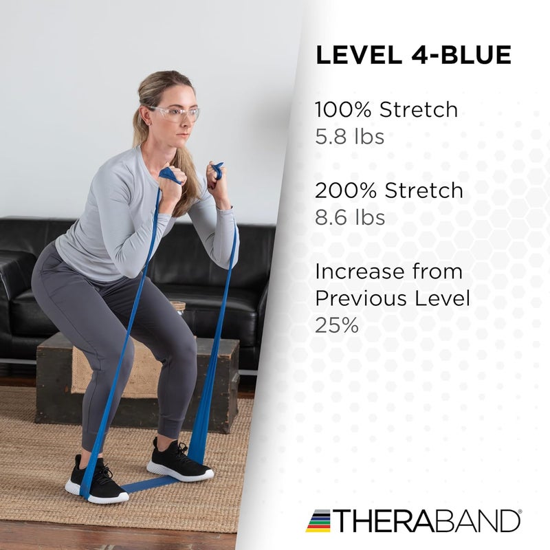 TheraBand Professional Resistance Bands - 50 Yard Roll, Blue, Extra Heavy for Upper & Lower Body Exercise, Physical Therapy, Pilates, and Home Workouts - Image 4