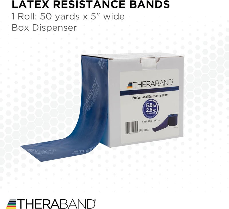 TheraBand Professional Resistance Bands - 50 Yard Roll, Blue, Extra Heavy for Upper & Lower Body Exercise, Physical Therapy, Pilates, and Home Workouts - Image 2