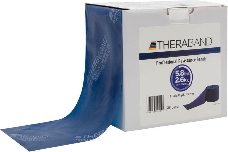 TheraBand Professional Resistance Bands - 50 Yard Roll, Blue, Extra Heavy for Upper & Lower Body Exercise, Physical Therapy, Pilates, and Home Workouts - Image 1