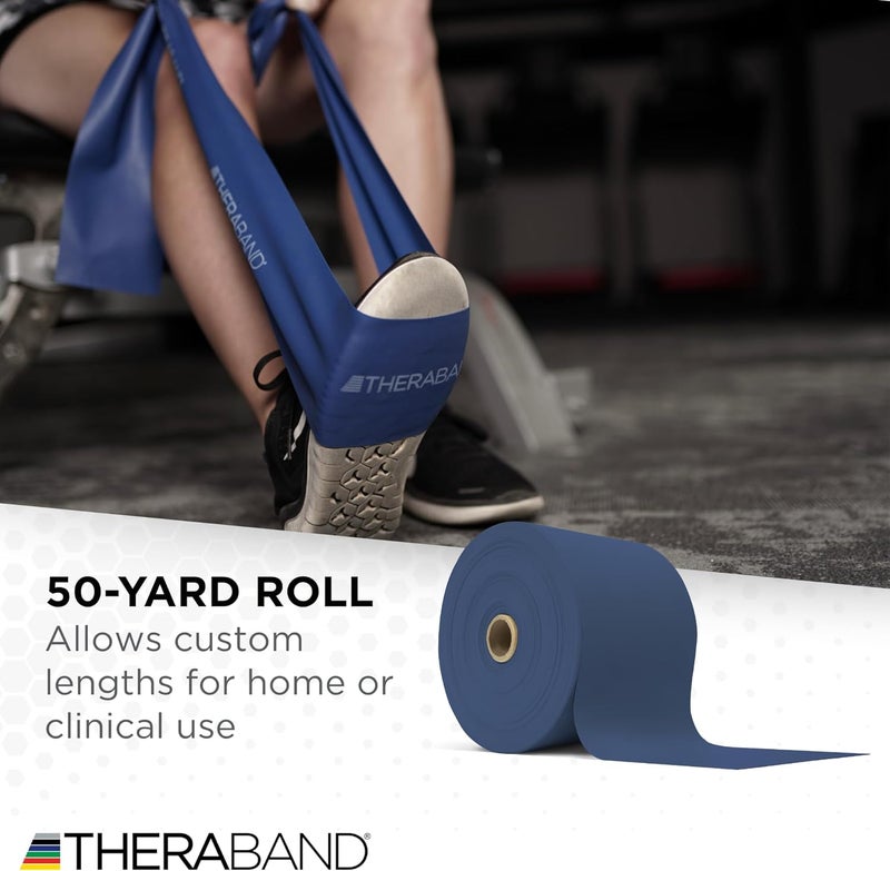 TheraBand Professional Resistance Bands - 50 Yard Roll, Blue, Extra Heavy for Upper & Lower Body Exercise, Physical Therapy, Pilates, and Home Workouts - Image 5