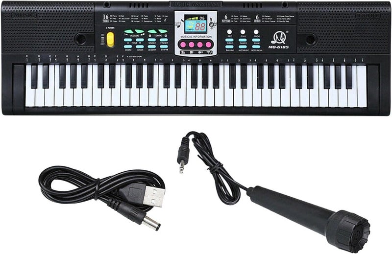 klarakoKeyboard Piano 61klarakoKey Digital Piano Organ with Microphone Kit for Home Stage - Image 1