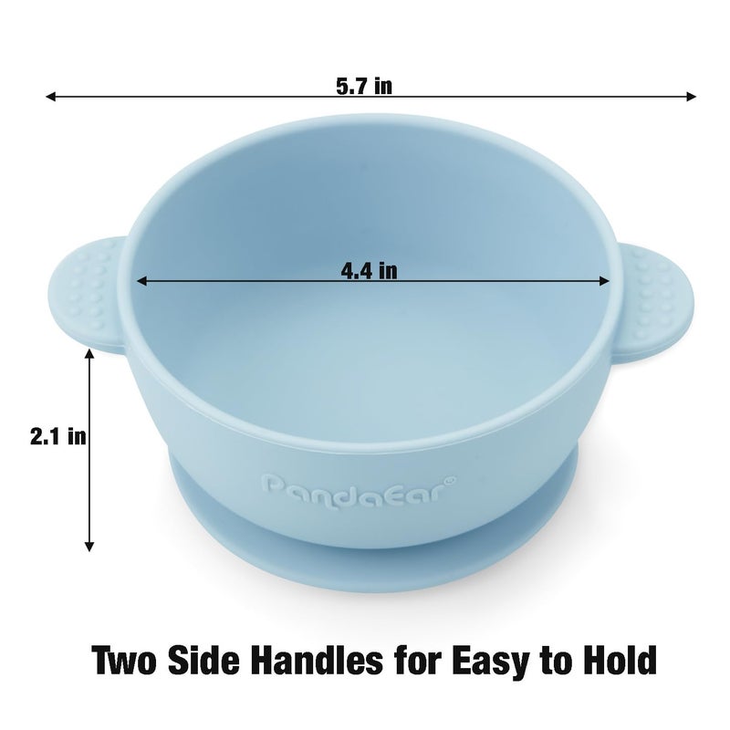 PandaEar 3 Pack Baby Bowls with Suction| Stay Put Silicone Food Bowl for Babies Kids Toddlers Infants| Food Grade Soft Safe BPA-Free Silicone (Multi-Color) - Image 4