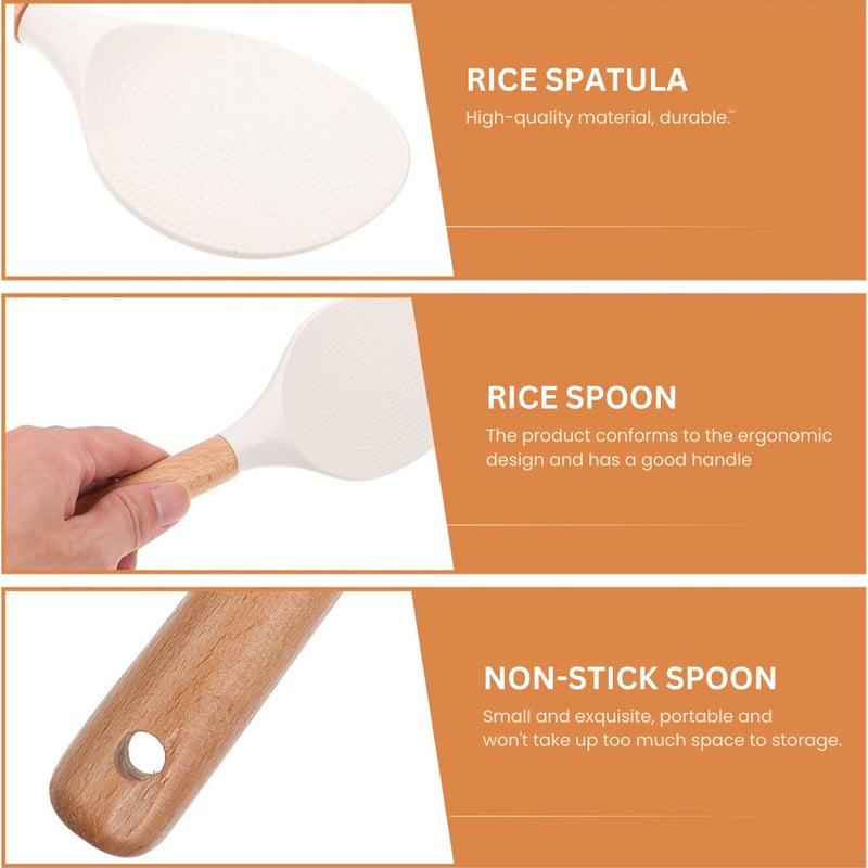 Home Essentials HomeEssentials Silicone NonStick Rice Spoon- Vertical Rice Shovel/Cooking Spoon/Standing Storage Rice Spatula/Perfect for Serving Rice, Sushi, and Mashed Potatoes/Durable & Easy to Clean - Image 5
