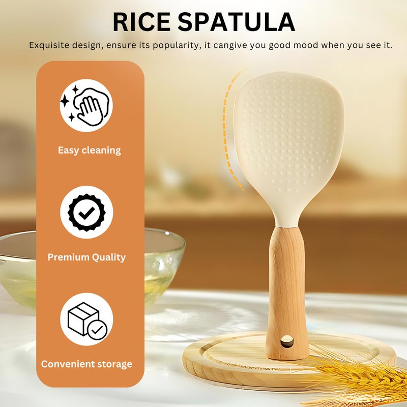 Home Essentials HomeEssentials Silicone NonStick Rice Spoon- Vertical Rice Shovel/Cooking Spoon/Standing Storage Rice Spatula/Perfect for Serving Rice, Sushi, and Mashed Potatoes/Durable & Easy to Clean - Image 3