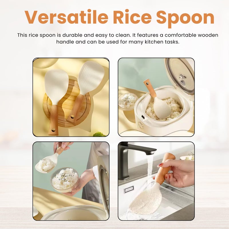 Home Essentials HomeEssentials Silicone NonStick Rice Spoon- Vertical Rice Shovel/Cooking Spoon/Standing Storage Rice Spatula/Perfect for Serving Rice, Sushi, and Mashed Potatoes/Durable & Easy to Clean - Image 4