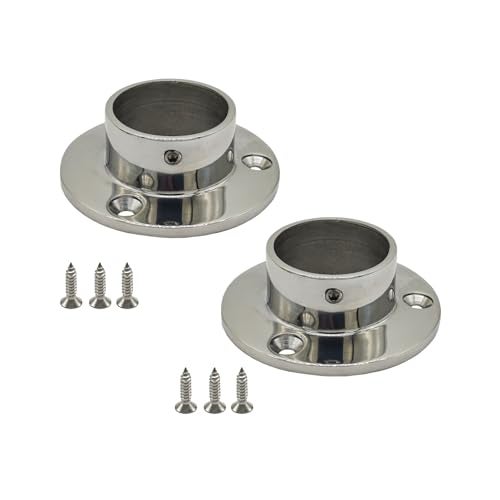 Douzime 90 Degree Boat Deck Handrail Rail Fitting Round Base 316 Marine Grade Stainless Steel for 38 mm 15 inch Tube 2 Pcs - Image 1
