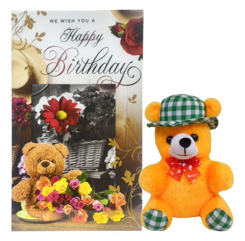 Saugat Traders Saugat Traders Birthday Gift Combo Soft Cap Teddy Birthday Greeting Card Gift for WifeGirlfriendFianceeGirlsFriendKids - Image 1