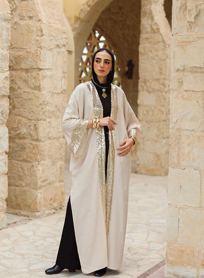 تاي شوب تاي شوب - قفطان - بيج فاتح نسائي 
