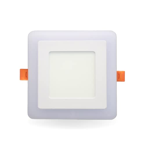D'Mak Exclusive 9 Watt White+PGB Super Bright Double Color LED POP Square Shape Ceiling Panel Light Pack of 4 (Multicolour, 4 x 4 inch) - Image 2