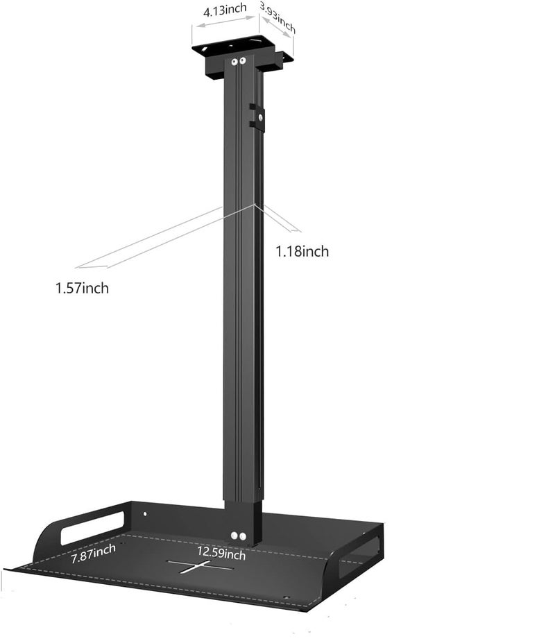 AUDIOVAN حامل سقف عالمي مع صينية لجهاز العرض والكاميرا، تركيب على الحائط والسقف بدون حفر، حامل جهاز العرض (3 أقدام) - Image 3