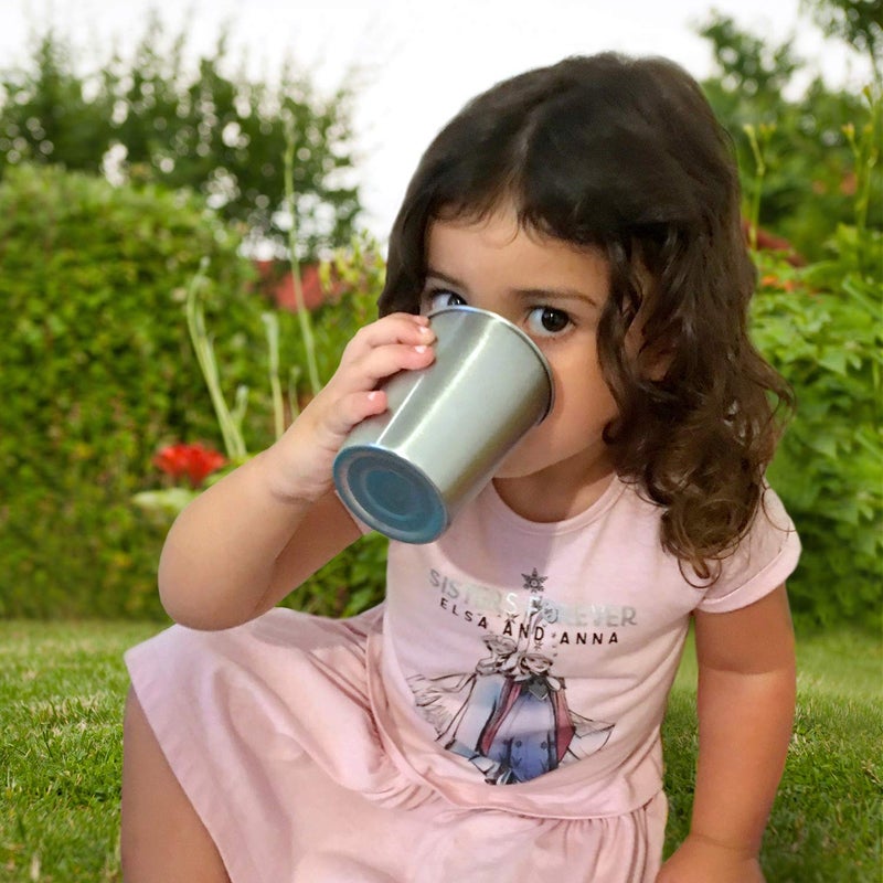 CHILLOUT LIFE CHILLOUT LIFE Stainless Steel Cups for Kids and Toddlers 8 oz - Stainless Steel Sippy Cups for Home & Outdoor Activities, BPA Free Healthy Unbreakable Premium Metal Drinking Glasses (4-Pack)  - Image 5