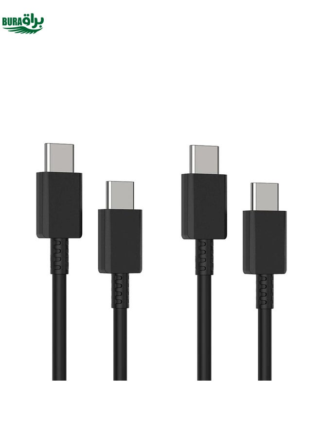 BURAQ XJ-69 2 PCS 1m 3A USB-C / Type-C to Type-C TPU Charging Sync Data Cable for Mobile Phone(Black)  - Image 1