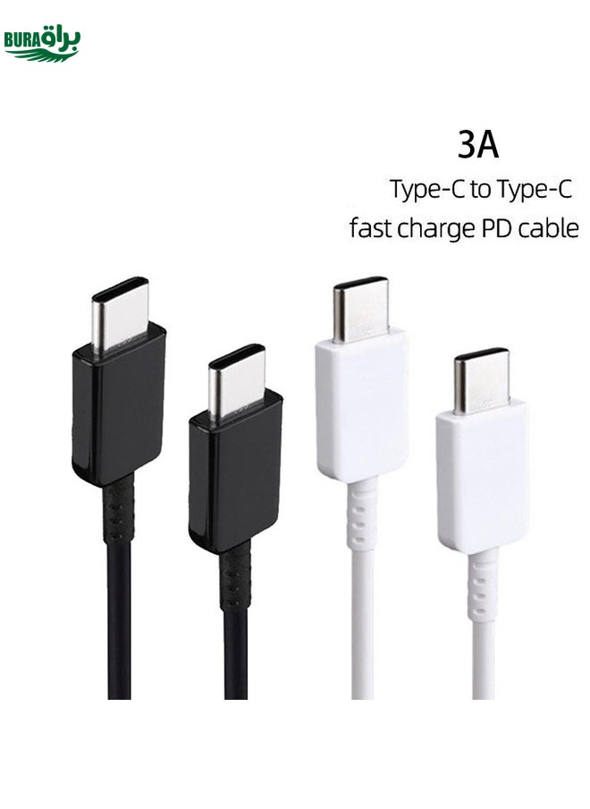 BURAQ XJ-69 2 PCS 1m 3A USB-C / Type-C to Type-C TPU Charging Sync Data Cable for Mobile Phone(Black)  - Image 3