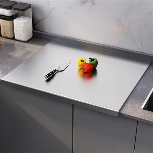 MWNAGO Stainless Steel L Shape Pastry Board - Kneading Board Cutting Mats 40 * 60cm/15.7 * 23.6in - 304 Stainless Steel Material - Image 1
