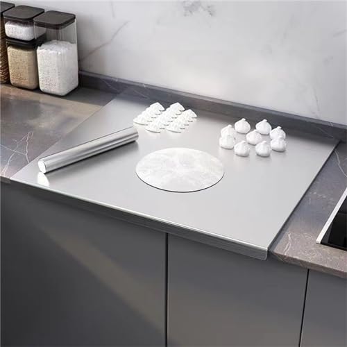 MWNAGO Stainless Steel L Shape Pastry Board - Kneading Board Cutting Mats 40 * 60cm/15.7 * 23.6in - 304 Stainless Steel Material - Image 5