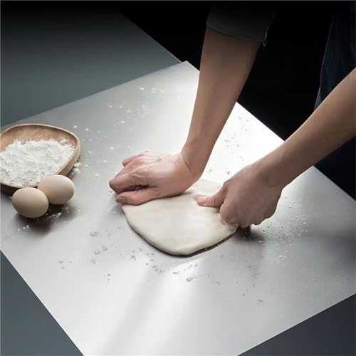 MWNAGO Stainless Steel L Shape Pastry Board - Kneading Board Cutting Mats 40 * 60cm/15.7 * 23.6in - 304 Stainless Steel Material - Image 3