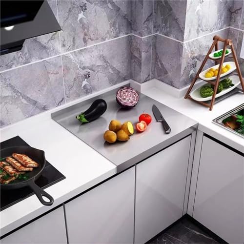MWNAGO Stainless Steel L Shape Pastry Board - Kneading Board Cutting Mats 40 * 60cm/15.7 * 23.6in - 304 Stainless Steel Material - Image 4