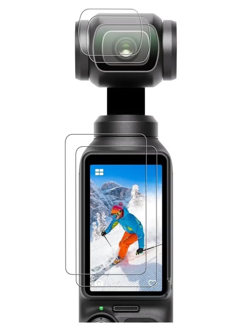 Lens & Screen Protector for DJI Osmo Pocket 3 Screen Protector [2+2 Pieces] Tempered Glass Easy Installation - Image 4