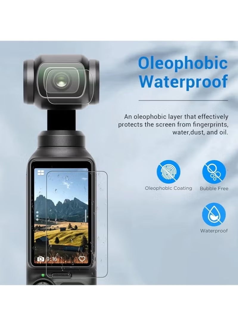 Lens & Screen Protector for DJI Osmo Pocket 3 Screen Protector [2+2 Pieces] Tempered Glass Easy Installation - Image 2