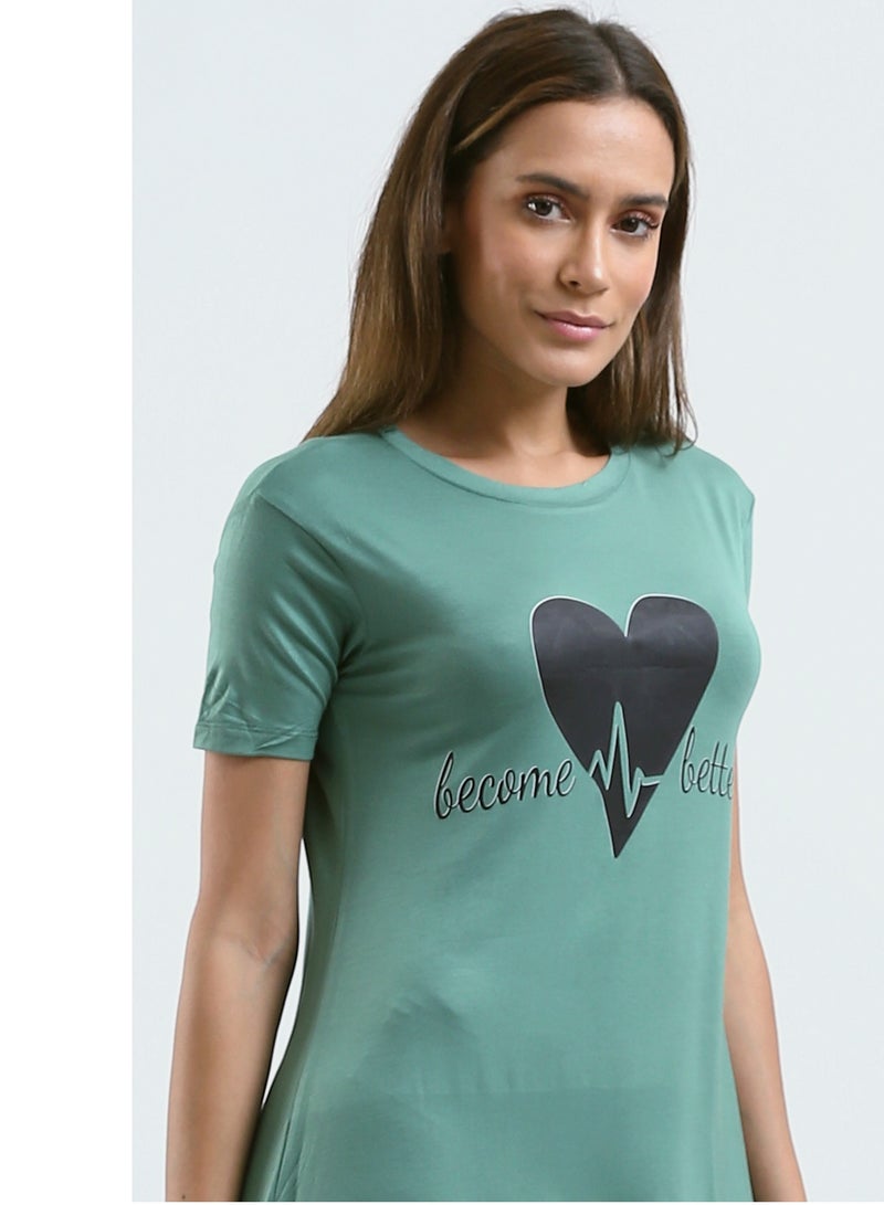 Mesery Sleepshirt Cotton Short Sleeves Printed  - Image 4