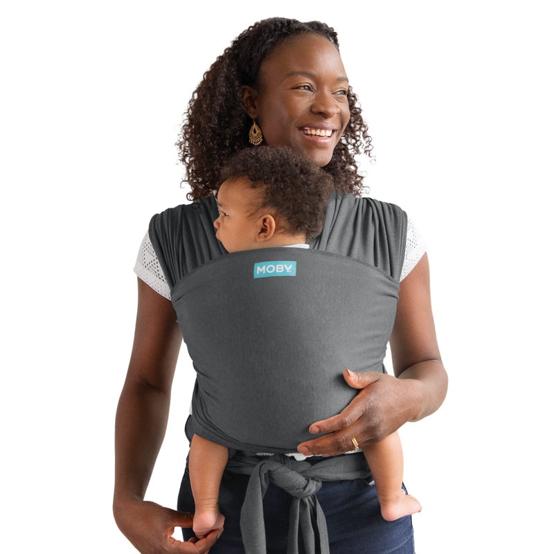 Moby Baby Wrap Carrier Element for Newborns to Toddlers 833lbs Infant Sling Carrier Ultra Lightweight Hands Free Design Adjustable for All Body Types Asphalt