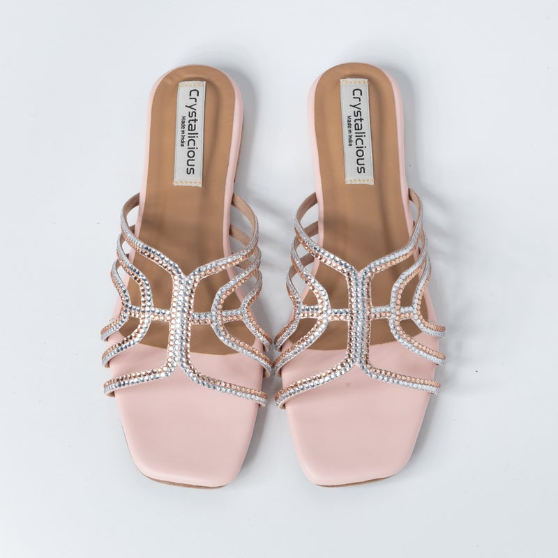 Crystalicious Zeel Handcrafted Women Flat Sandal For Casual Or Formal Outfits, Cruelty-Free - Image 1