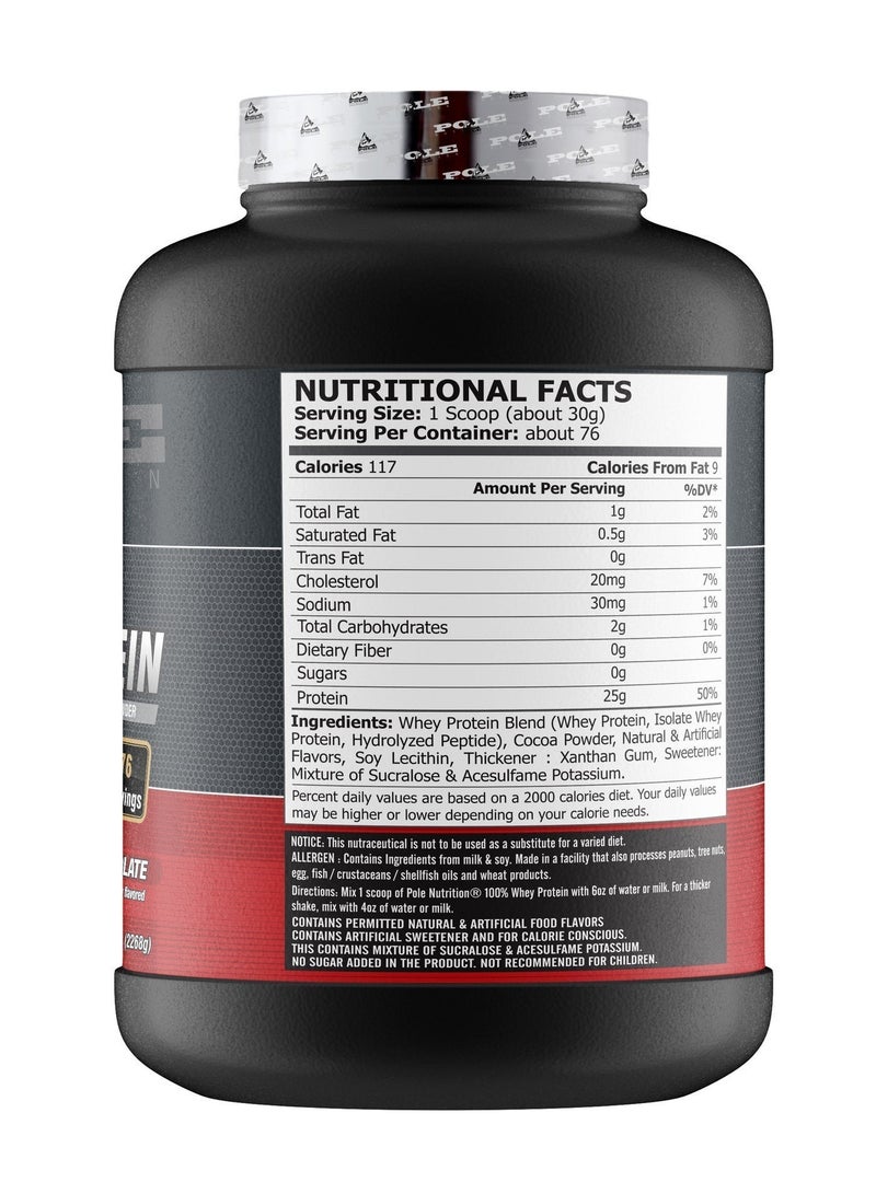 POLE NUTRITION 100% Whey Protein, 25 Grams Of Protein For Muscle Support And Recovery- Double Rich Chocolate, 5lbs (76 Servings) - Image 2