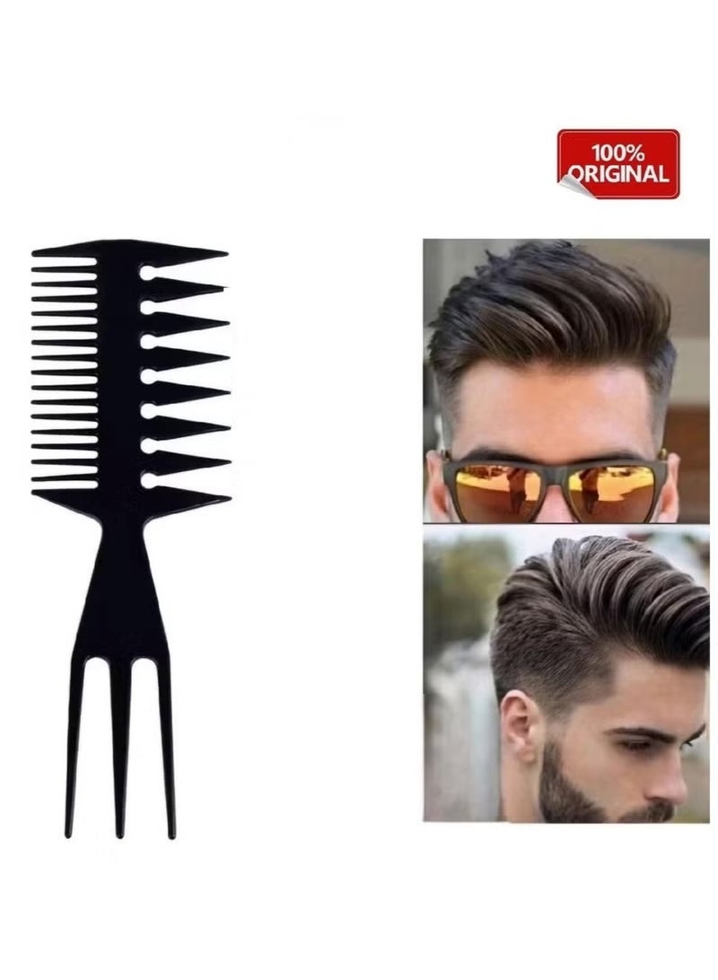 مشط تصفيف الشعر ذو الوجهين واسع النطاق باللون الأسود - Image 4
