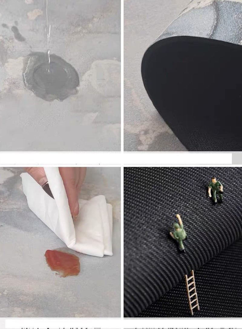 ليموس طقم سجاد وحصائر للمطبخ مكون من قطعتين سجاد مطبخ ماص من البوليستر مانع للانزلاق سجاد أرضي مقاوم للانزلاق قابل للغسل في الغسالة غرفة طعام طقم سجادة مدخل وباب (150 × 45 سم + 70 × 45 سم) تصميم ب - Image 2