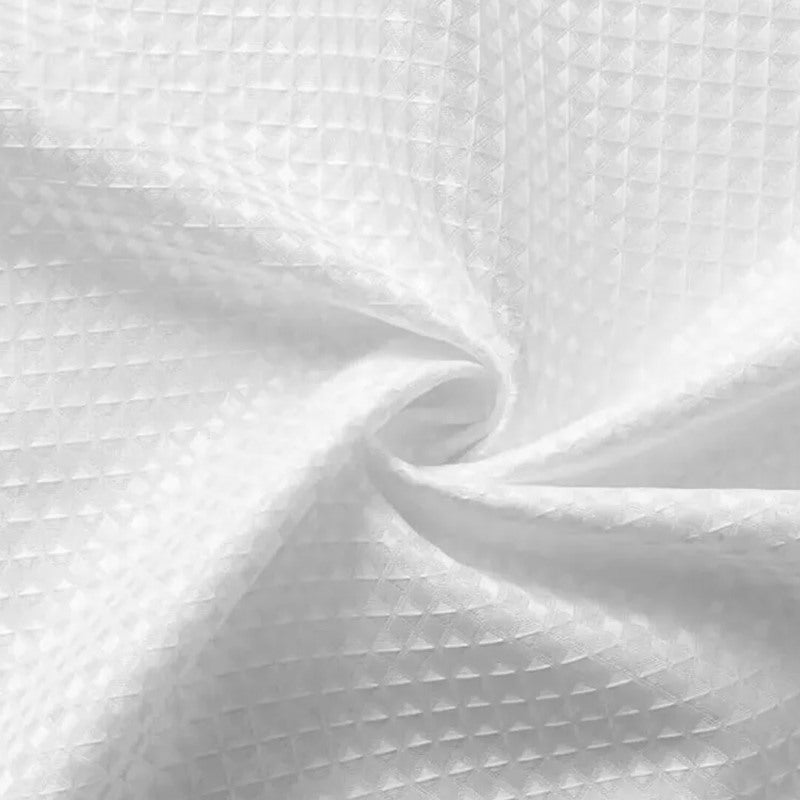 ستارة حمام بنسيج الوافل 180 × 200 سم - تجربة فاخرة تشبه المنتجع الصحي - احتواء ممتاز للماء - ستارة حمام مزخرفة للحمامات الطويلة - ديكور الحمام - Image 2