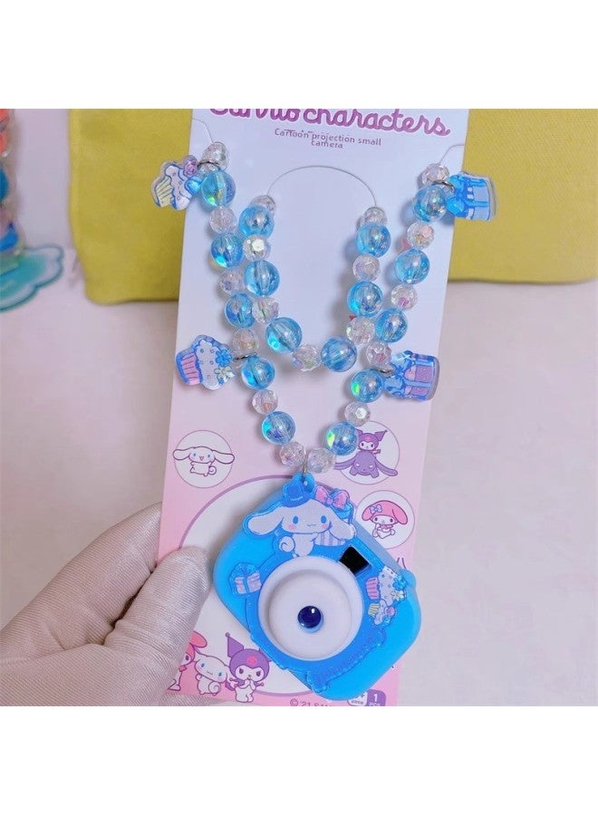 Sanrio Projection Camera Kulomi Necklace Cyber Celebrity Girls Hanging Chain Merlot Strawberry Ball Chain Toy-Color:Cinnamon Dog Gift Switch Projection Necklace  - Image 1