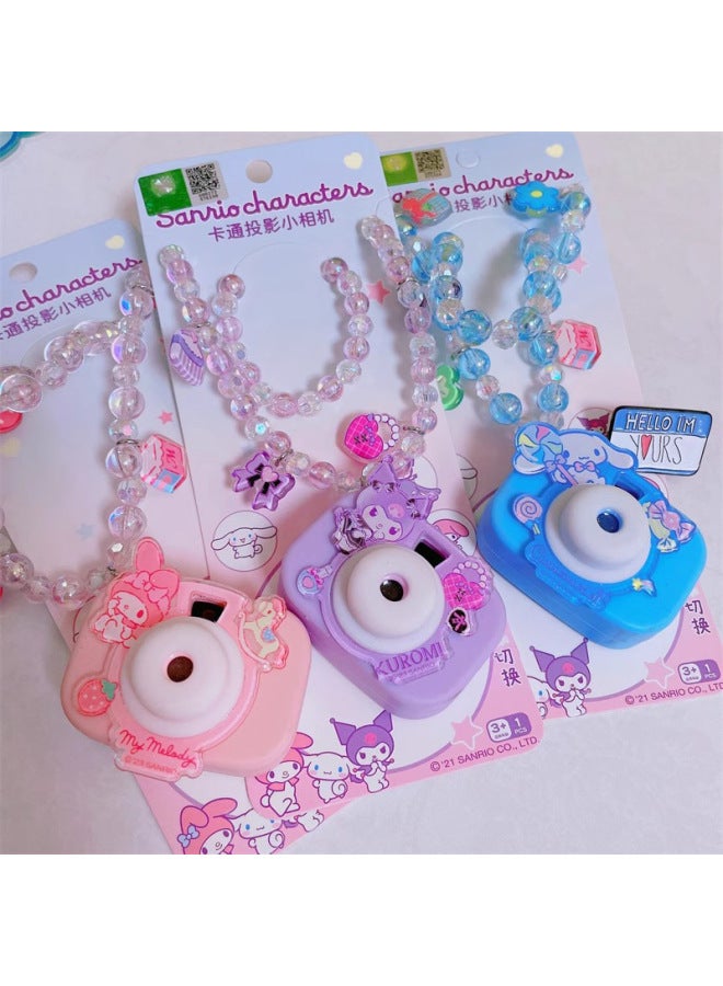Sanrio Projection Camera Kulomi Necklace Cyber Celebrity Girls Hanging Chain Merlot Strawberry Ball Chain Toy-Color:Cinnamon Dog Gift Switch Projection Necklace  - Image 5