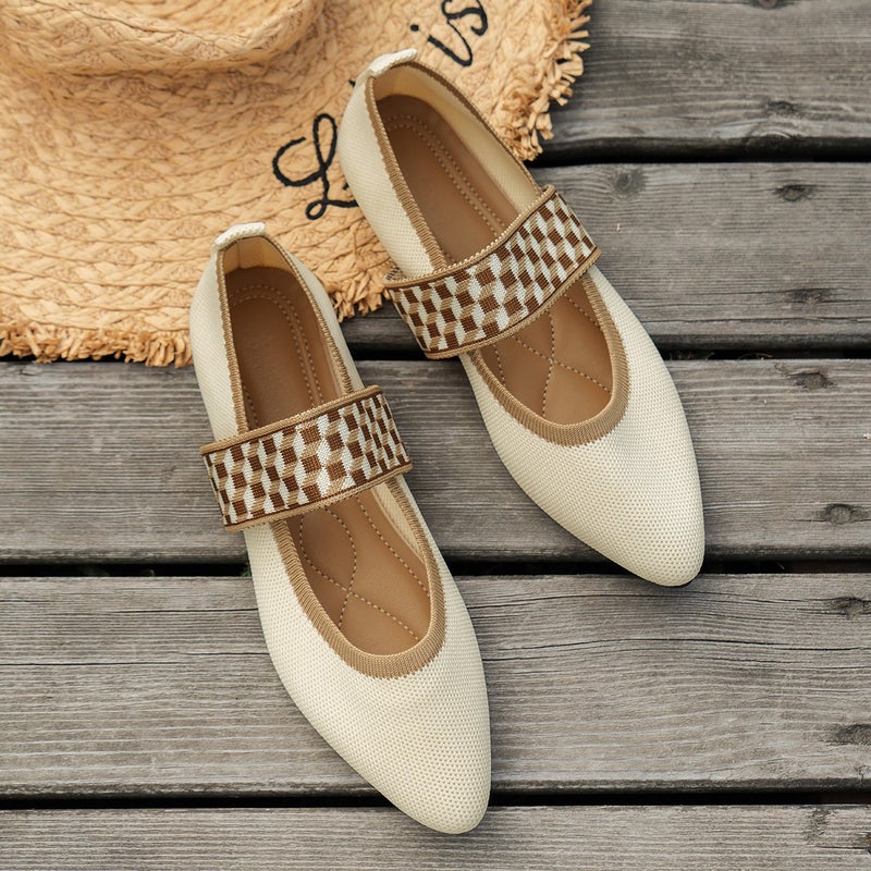 2024 Summer Plus Size Casual Loose Flat-Bottom Flying Weaver Shoes Slip-On Soft-Soled Single-Layer Shoes - Image 2