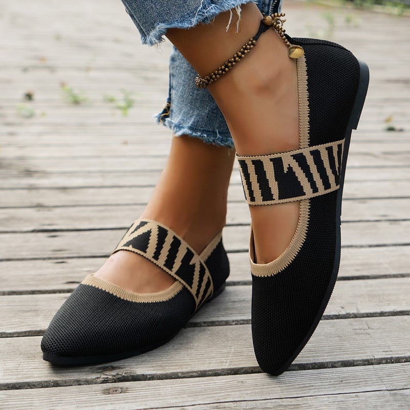 2024 Summer Plus Size Casual Loose Flat-Bottom Flying Weaver Shoes Slip-On Soft-Soled Single-Layer Shoes - Image 5