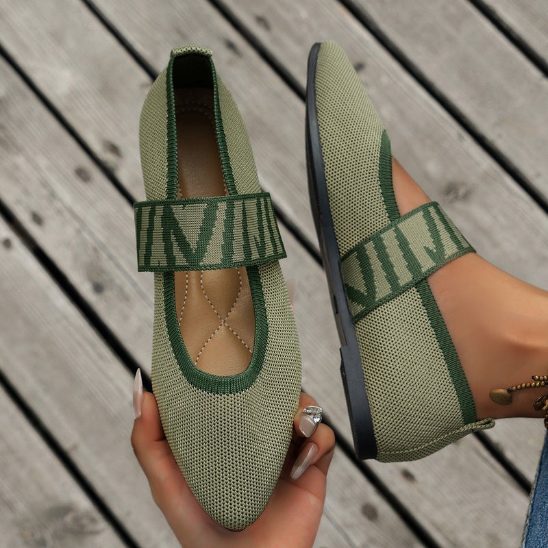 2024 Summer Plus Size Casual Loose Flat-Bottom Flying Weaver Shoes Slip-On Soft-Soled Single-Layer Shoes - Image 3