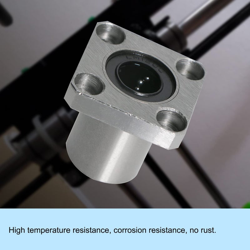 Aopin LMK12UU Square Flange Linear Motion Ball Bearing, ID 12mm, OD 21mm Linear Ball Bearings Sae52100 Carbon Steel, 4 Rows of Steel Balls, Great for CNC, 3D Printer, Linear Rail Guide - Image 5